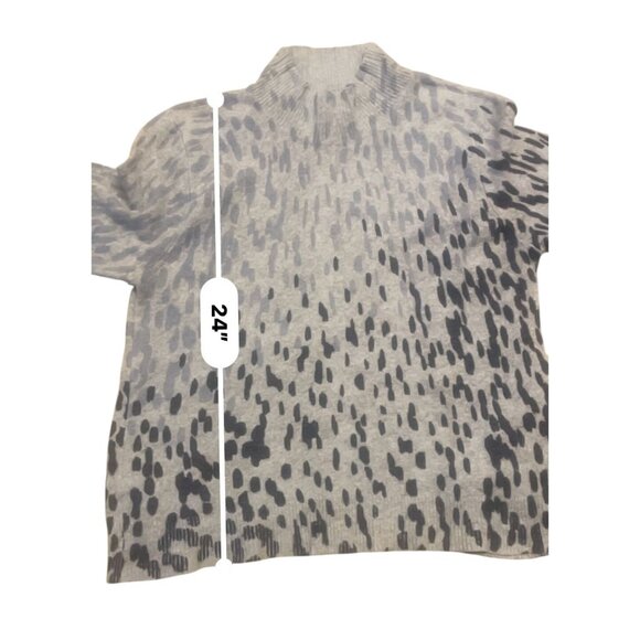 funnel neck Nic+Zoe XXL Ombre pixel print knit sweater black gray taupe - Picture 7 of 10